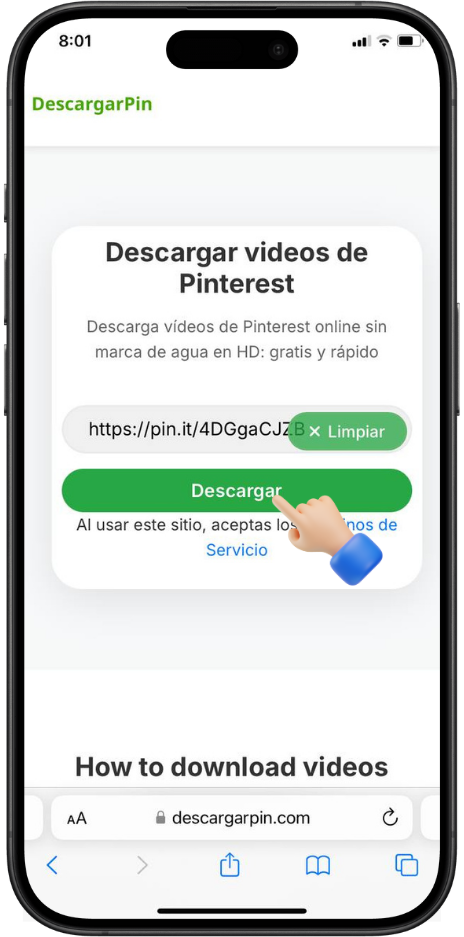 Pégalo en la caja de descarga de arriba.